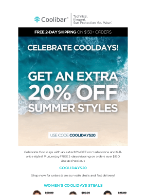 Coolibar - Coolidays Top Picks: up to 70% OFF summer styles!
