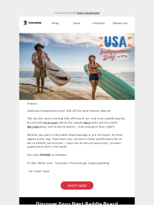 Tower Paddle Boards - Red, White & Blue Sale: 30% Off Paddle Boards