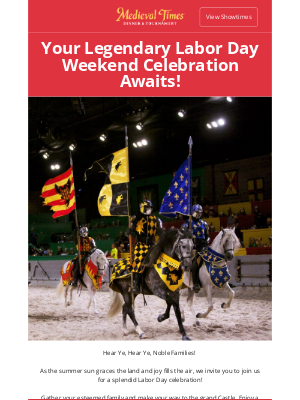 Medieval Times - Legendary Labor Day Celebration Awaits!