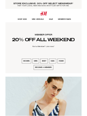 H&M - 20% off for Members starts now