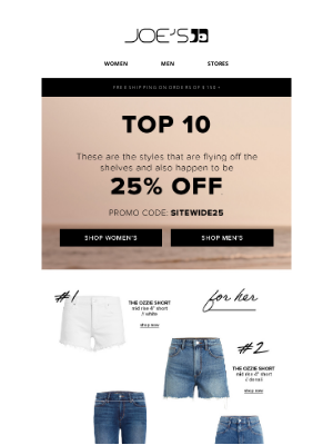 Joe's Jeans - The Best Sellers List is in…