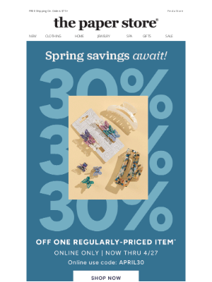 The Paper Store - Spring to it—30% off!