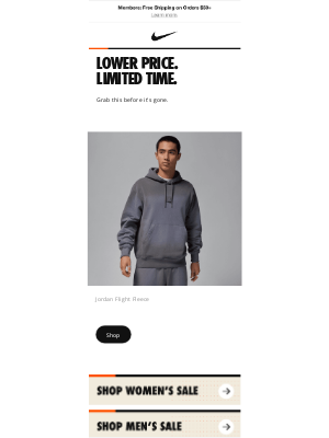 Nike - The price went down on this