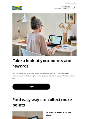 IKEA - Irene, check in on your points!