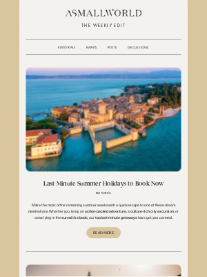 ASMALLWORLD - Weekly Edit: last-minute summer holidays, golf stories, and whats new at ASW