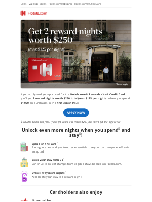 Hotels - Get 2 reward nights