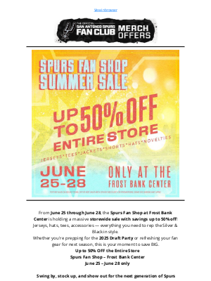 San Antonio Spurs - 🏀 Spurs Fans: Up to 50% Off — Just in Time for the Draft Party!