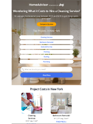 HomeAdvisor - Cleaning Costs in New York