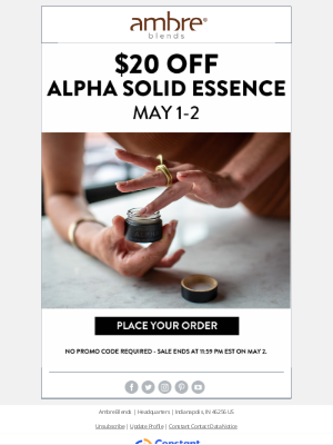Ambre Blends - Save $20 On Alpha Solid Essence!  🙌