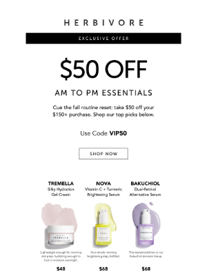 Herbivore Botanicals - Open for $50 off