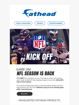 Fathead - Countdown to NFL Kickoff: Decorate Your Fan Cave Today