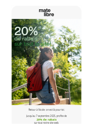 Mate Libre (France) - 20% de rabais sur tout le site!