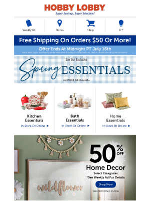 Hobby Lobby - Charming Home Decor Accents – 50% Off