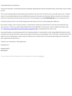Ball and Buck - Founder's Note: Help Prevent Public Land Selloff