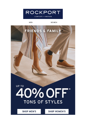 Rockport Company - 40% Off* Friends & Family