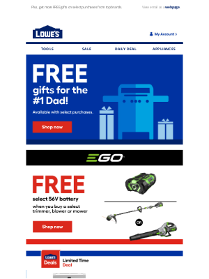 Lowe's - This Father's Day, give Dad MORE ❤️