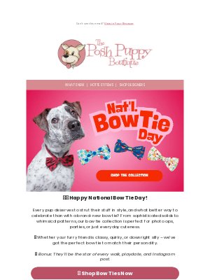 Posh Puppy Boutique - Today Only: Celebrate Nat’l Bow Tie Day with Dapper Looks 🐾