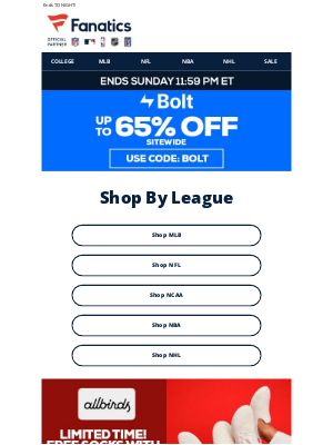 NFLshop - ONE DAY ONLY: Up to 65% Off