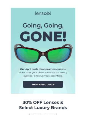 Lensabl - 30% OFF Luxury Frames Ends Soon! 🚨