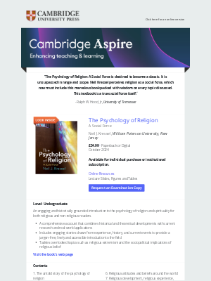 Cambridge University Press - Out Now: Kressel's Psychology of Religion