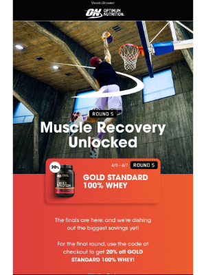 Optimum Nutrition - Final Round: 20% Off Gold Standard 100% Whey 🎆