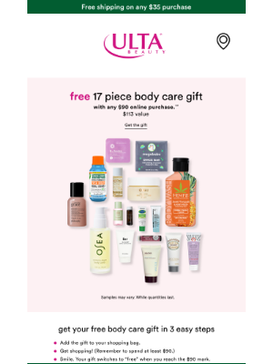 ULTA Beauty - 🔥 SUPER HOT: Free 17 PC body care gift + $10 off!