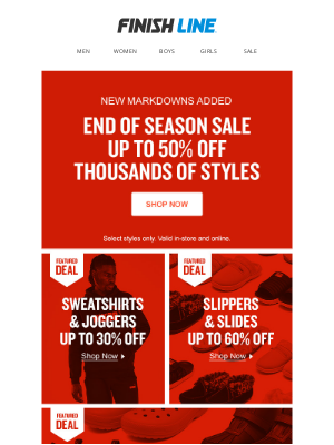 Finish Line - Our end of season sale just got bigger