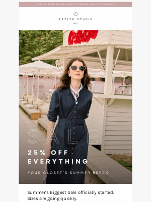 Petite Studio - Summer’s Biggest Sale = 25% Off Everything