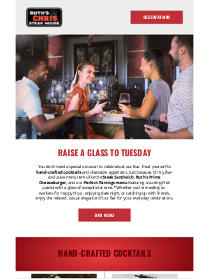 Ruth's Chris - Raise a Glass to Conquering Tuesday