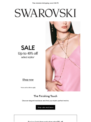 Swarovski - Up to 40% off mesmerizing necklaces*