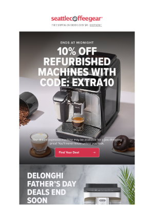Seattle Coffee Gear - ⏰ Our Refurbished Machines Sale Ends at Midnight!