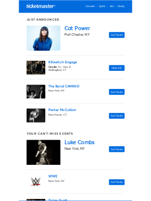 Live Nation - Cat Power, Killswitch Engage, The Band CAMINO & more near you!