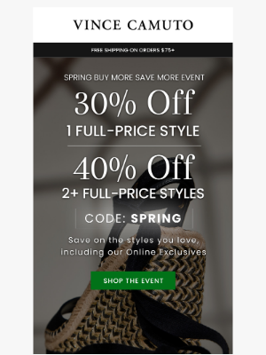 Vince Camuto - Up to 40% Off Full-Price Styles