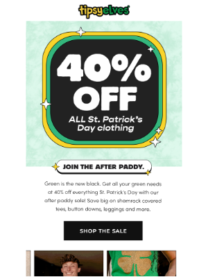 Tipsy Elves - 40% OFF! Save Big on St. Paddy's Clothing