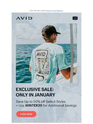 AVID Sportswear - January-Only Deals: Gear Up & Save 🏕️