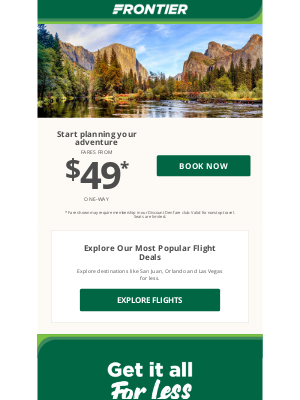 Frontier Airlines - Deals just for you: Fares as low as $49! ⭐