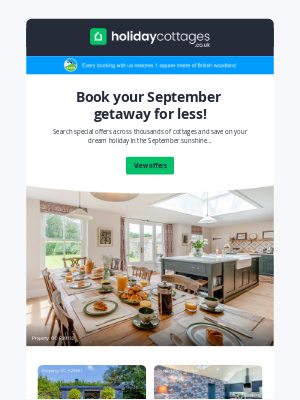holidaycottages.co.uk - September holidays for less!