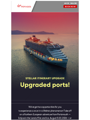 Virgin Voyages - You have your choice of Solar Eclipse cruises with Virgin Voyages 🌒