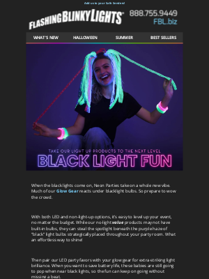 FlashingBlinkyLights.com - Glow Crazy Under Black Light! 💜💚💜