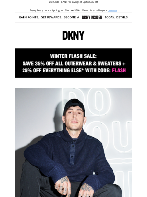 DKNY - Take An Extra 35% Off All Sweaters & Outerwear He’ll Love