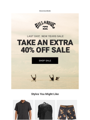 Billabong - Last Day - Final Chance To Secure Huge Savings 🚨