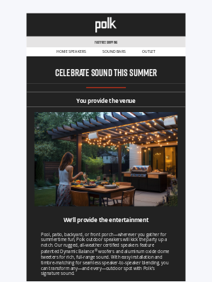 Polk Audio - ☀️ Polk outdoor speakers are made for pure summer vibes.