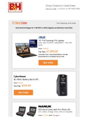 B&H Photo Video - Today's Deals: 💰 $600 OFF! ASUS 16