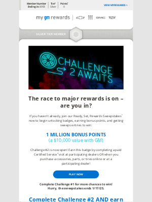 General Motors - Gregory, Ready, Set, Rewards... Challenge #2 is here!