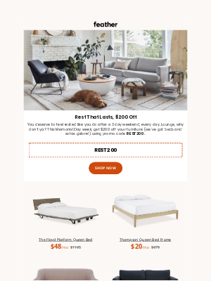 Feather - Get $200 Off, Get Your Rest On!