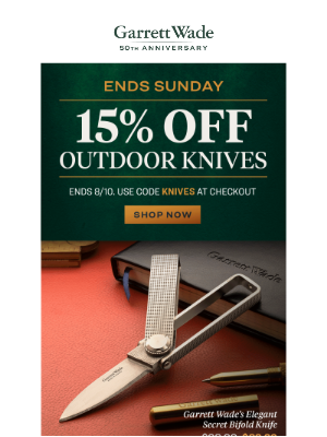 Garrett Wade - 🔪Sharp Savings! Save Big on Outdoor Knives