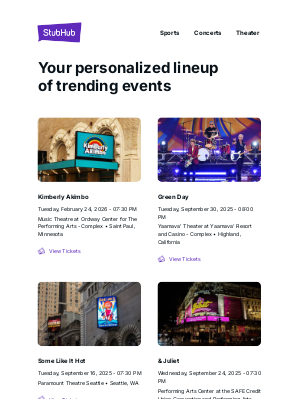 StubHub - Your event lineup: Kimberly Akimbo