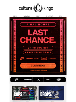 Culture Kings (Australia) - LAST CHANCE: Mid Season Sale! 🚨