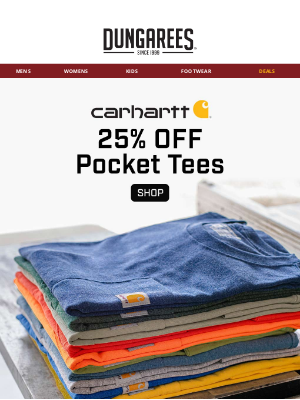Dungarees - 25% Off Carhartt Pocket T-Shirts