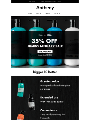 Anthony - It’s Jumbo January 🧴 35% OFF!